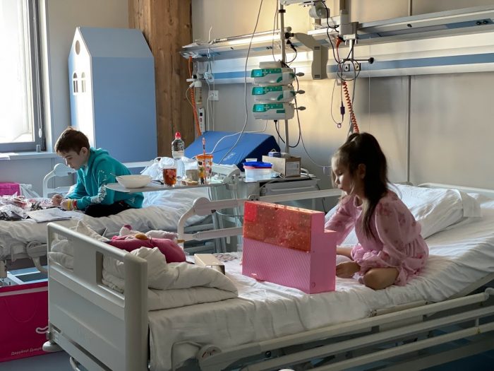 Sofiia and Maksym in the hospital ward